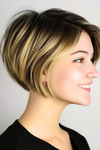 Stacked Bob Short Hairstyle.