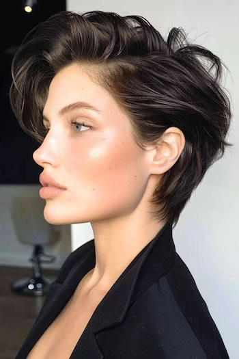 Tapered Layers With Side Part Hairstyle For Thin Hair.