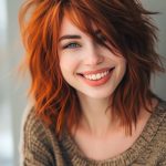 vivid-copper-shag-medium-length-hairstyle-