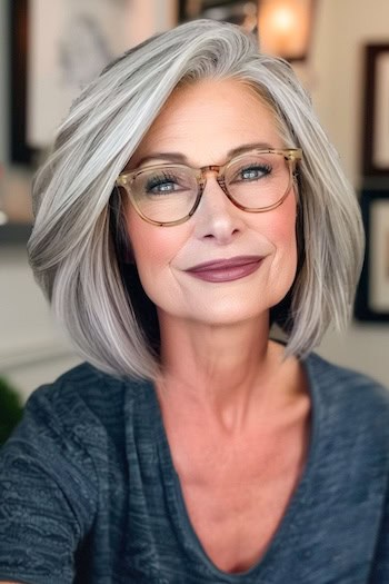 Voluminous Lob (Long Bob) Hairstyle For Women Over 40.