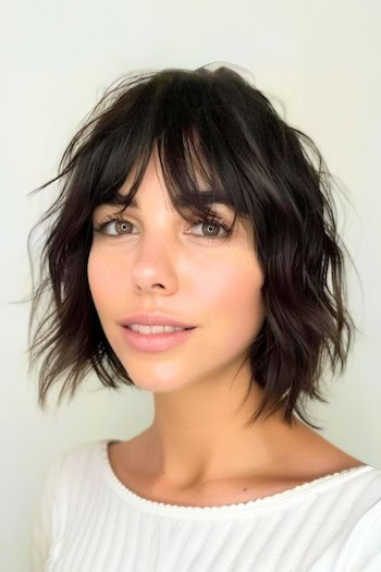 Wispy Cropped Shag Short Hairstyle.