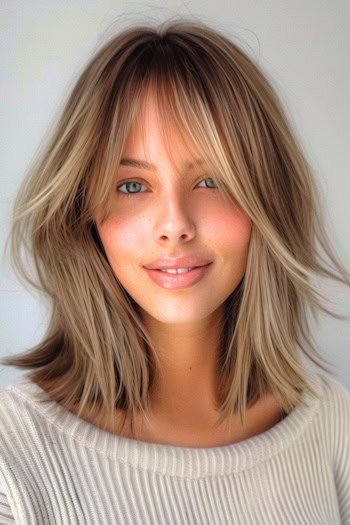 Wispy Layers Hairstyle For Thin Hair.