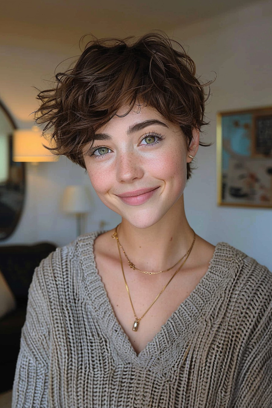 10. Korean-Inspired Wavy Pixie - Short Curly Hairstyles For Women - Short Curly Hairstyles For Women