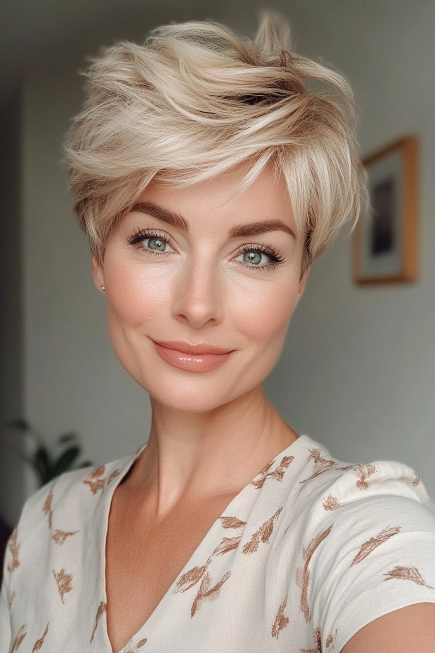 10. Wispy Pixie with Soft Blonde (Pixie Hairstyles For Women Over 40) - Pixie Hairstyles For Women Over 40