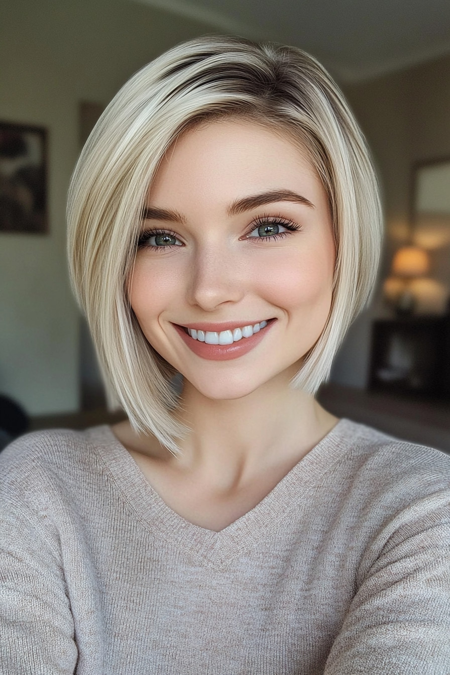 13. Short Bob with Icy Blonde (Short Hairstyles For Thin Hair) - Short Hairstyles For Thin Hair