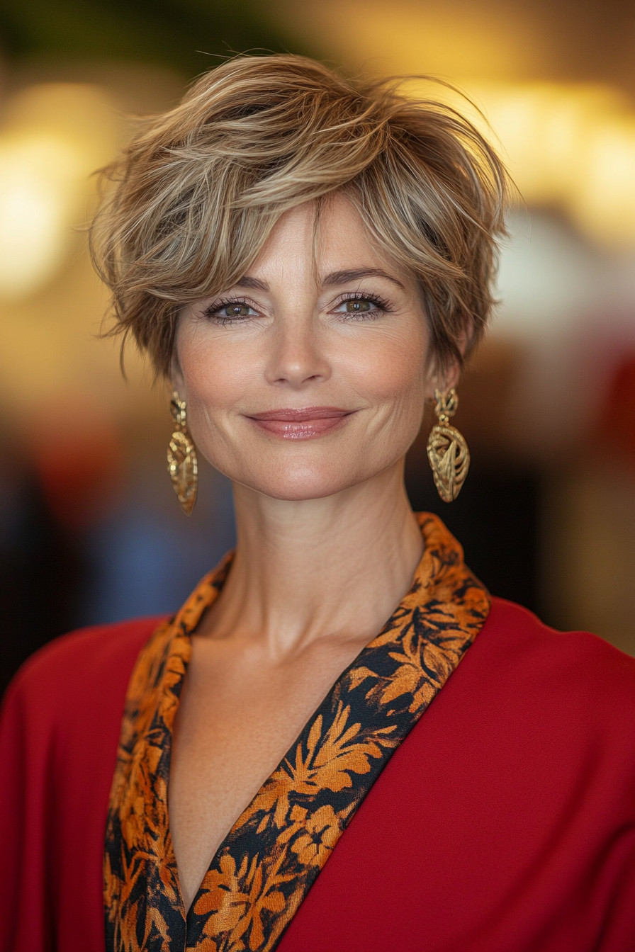 18. Pixie with Soft Waves and Golden Blonde (Pixie Hairstyles For Women Over 40) - Pixie Hairstyles For Women Over 40