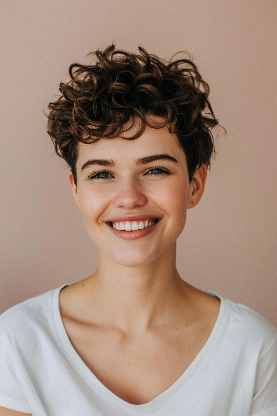 2. Curly Pixie with Tapered Sides - Short Pixie Haircuts