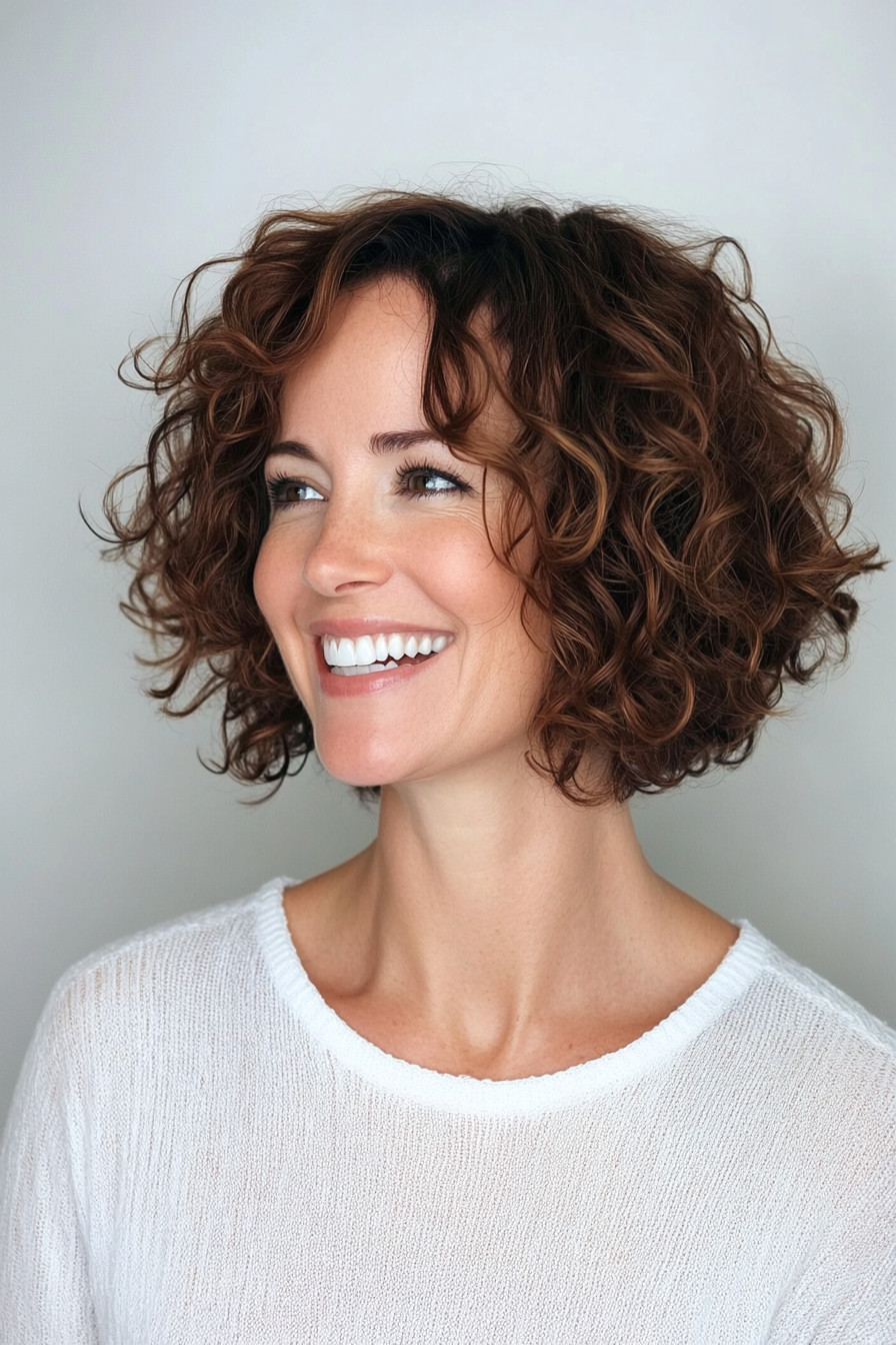 24. Voluminous Curly Bob (Short Bob Hairstyles For Women) - Short Bob Hairstyles For Women