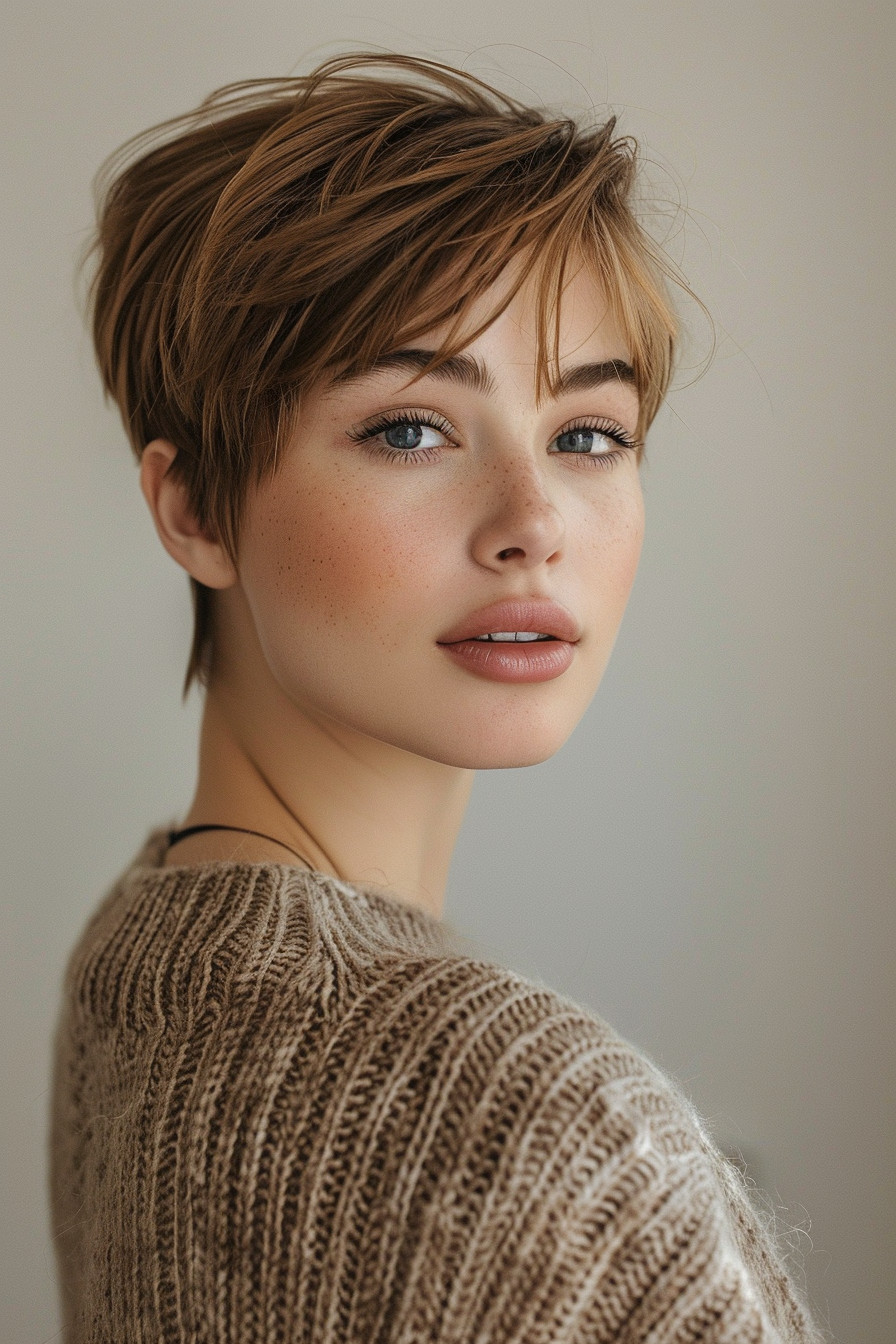 4. Soft Pixie with Side-Swept Bangs - Short Pixie Haircuts