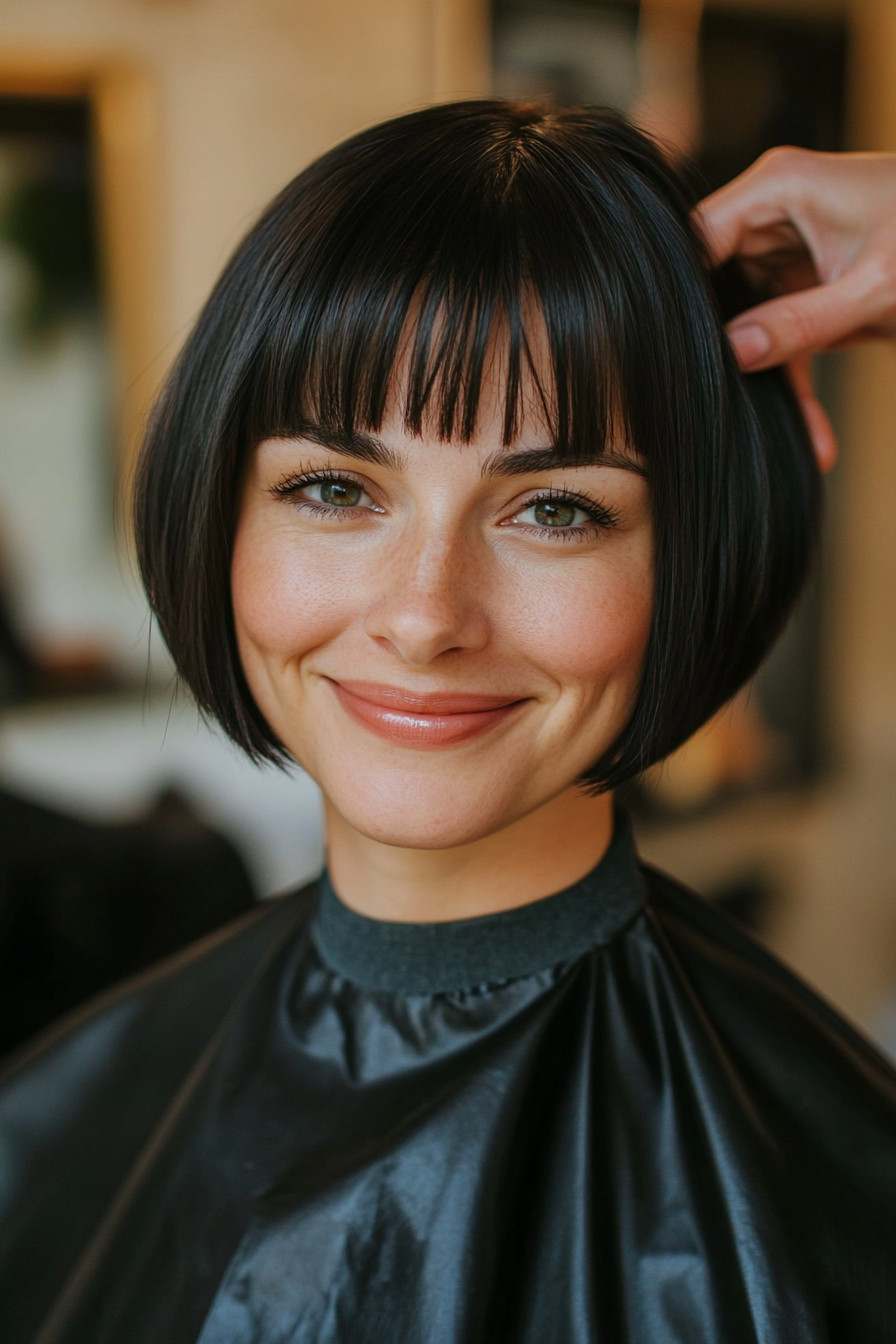 8. Inverted Bob with Fringe (Short Bob Hairstyles For Women) - Short Bob Hairstyles For Women