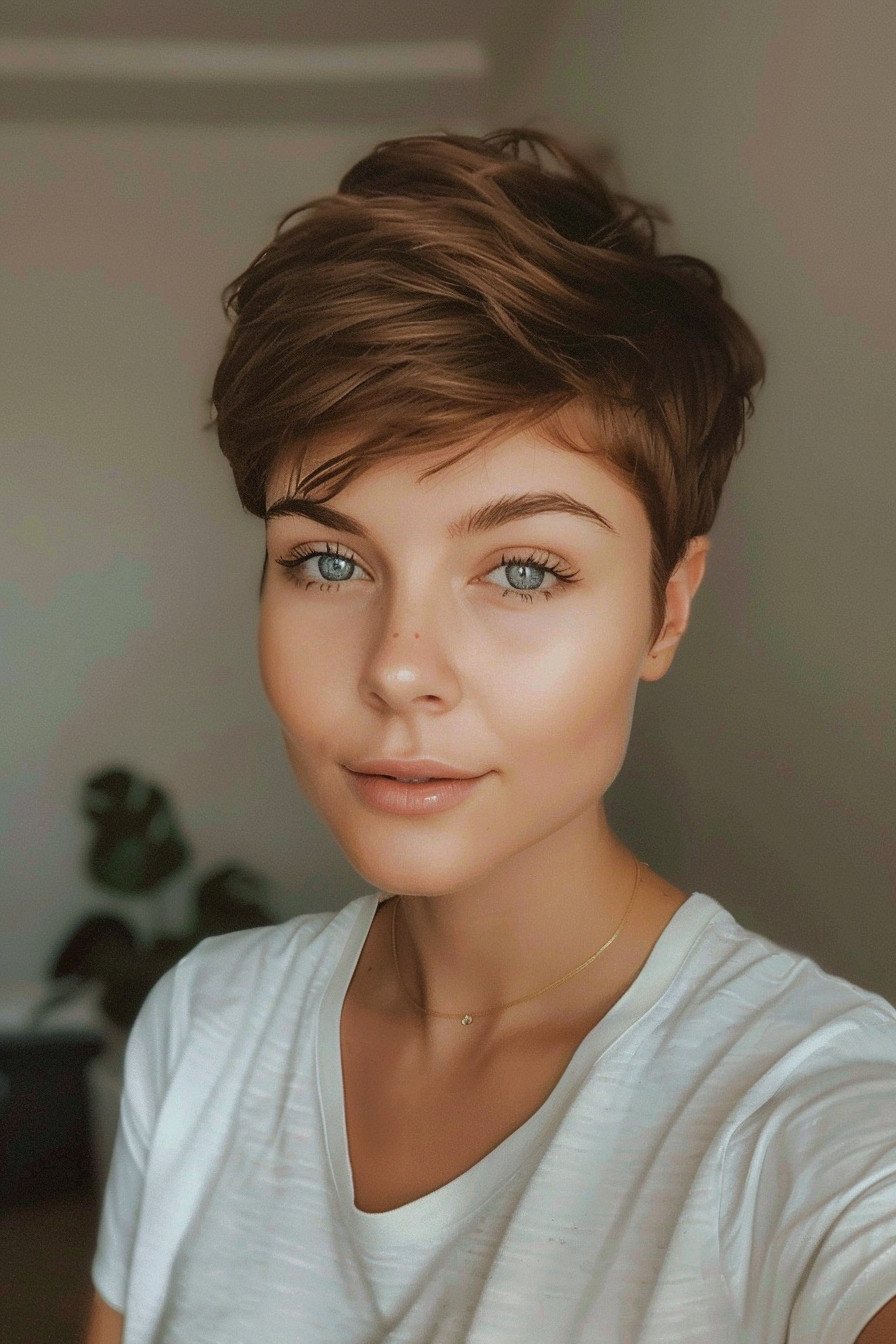 9. Cute Pixie for Round Faces - Short Pixie Haircuts