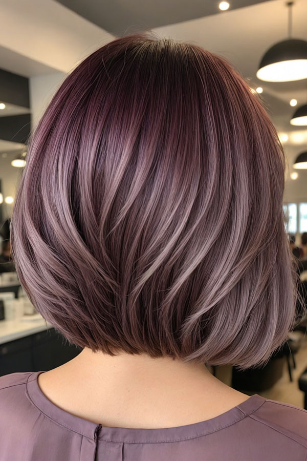 Ash Plum Bob, autumn hair colour idea