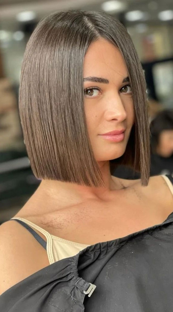 blunt long bob haircut, blunt lob