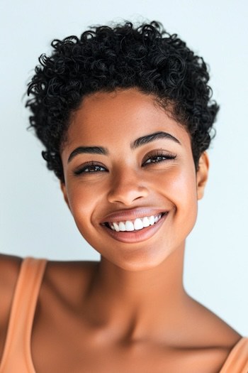 Coiled Pixie Cut Short Curly Hairstyle.