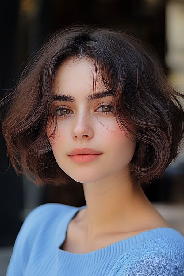 Deep Brown French Bob, French Bob Haircut, Parisian hairstyle, Parisian bob haircut