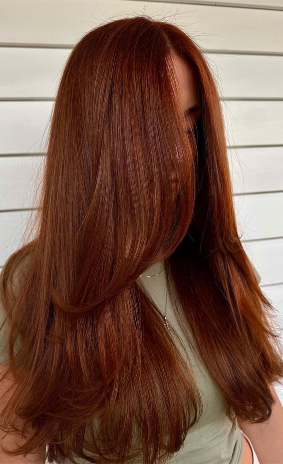 deep copper hair color, copper hair color, copper hair color, hair color trends 2024, hair color ideas 2024