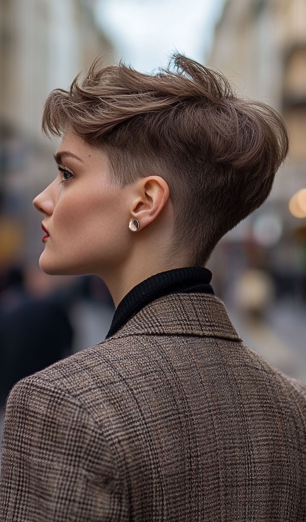 Edgy Undercut with Tousled Top, cute short haircut, trendy short hairstyle, cute way wear hair short