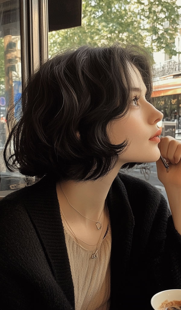 Effortless Waves Bob, French Bob Haircut, Parisian hairstyle, Parisian bob haircut