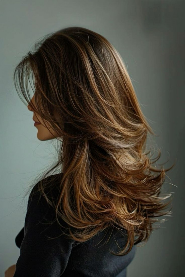 Feathered Long Layers, feathered long layered haircut, Long Hair with Feathered Layers