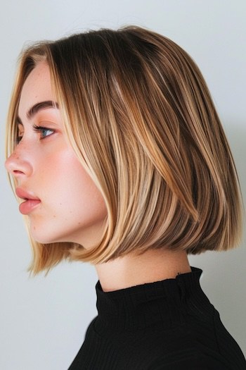 Highlighted Bob Straight Hairstyle.