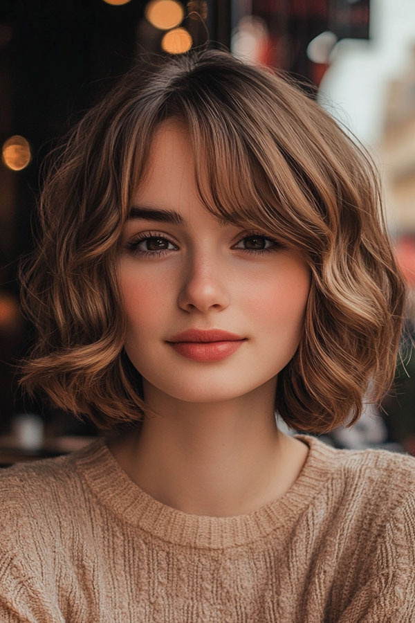 Honey-Brown French Bob, French Bob Haircut, Parisian hairstyle, Parisian bob haircut