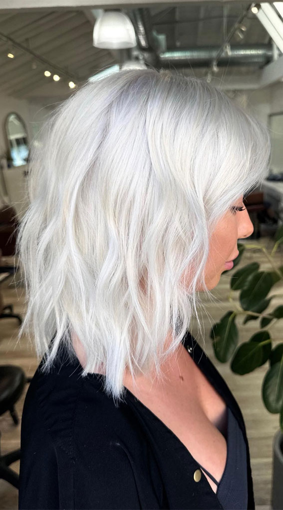 icy blonde wavy bob, Wavy bob hairstyles, natural wavy bob haircut, Medium wavy bob hairstyles, Short wavy bob hairstyles, long wavy bob hairstyles, long wavy bob haircuts, wavy bob haircuts, wavy bob hairstyles black hair, wavy bob haircut with layers, blunt bob wavy hair, blonde wavy bob