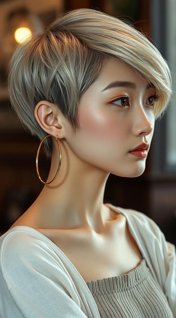 Icy Platinum Pixie, pixie haircut, Pixie haircut gallery, Pixie haircut for women, Pixie haircuts for short hair