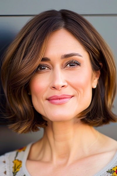 Jaw-Length Bob for Thick Hair Hairstyle for Women Over 50.