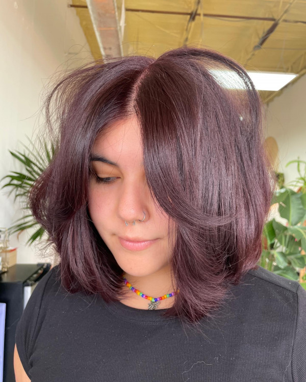 lavender plum hair colour, autumn hair colour