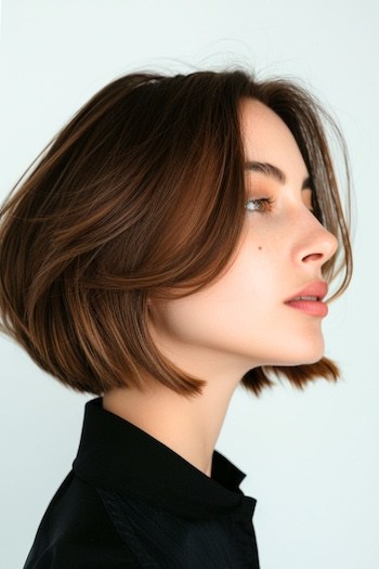 Layered Blunt Bob Short Layered Haircut.