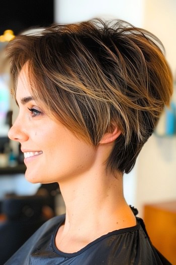 Layered Razor Cut Pixie Bob