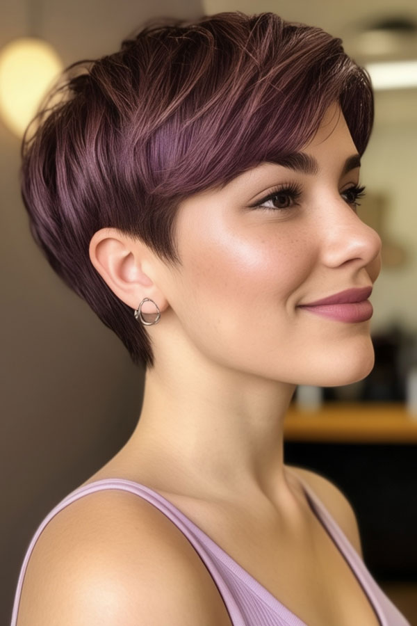 lilac plum hair coloour, shades of plum hair colour