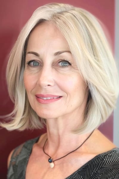 Long Bob Hairstyle for Women Over 50.