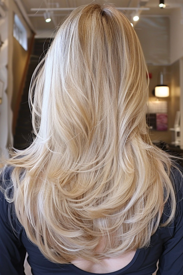 Long Layered Blonde Elegance