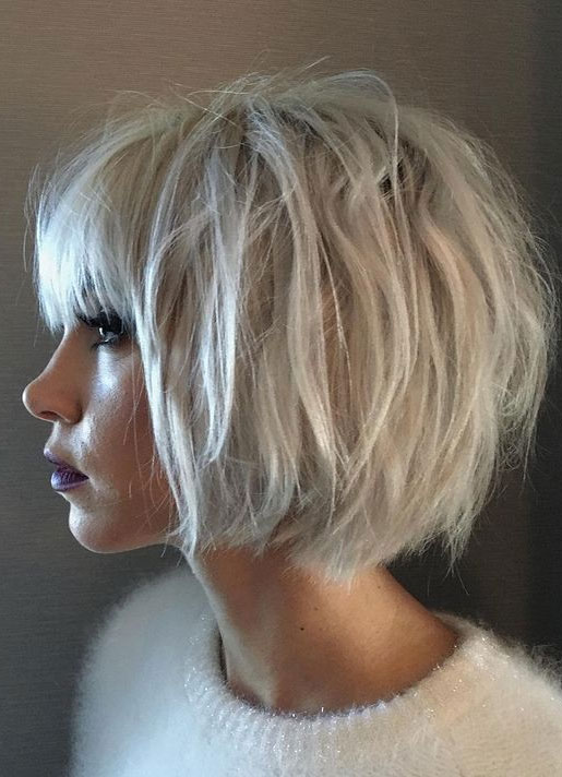 Messy Undone Bob with Bangs