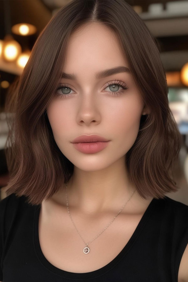 middle part soft wave long bob haircut