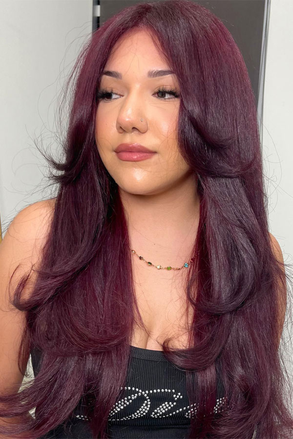 mulberry Wine Burgundy hair colour 