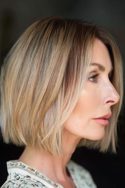 Ombre Blunt Bob Hairstyle for Women Over 50.