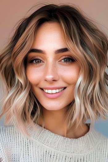 Ombre Lob Haircut.