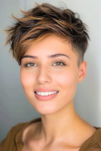 Pixie with Undercut Short Layered Haircut.