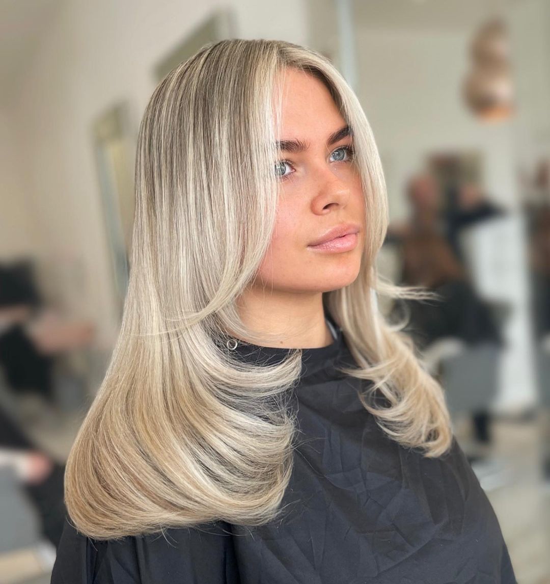 platinum blonde hair with brunette ash blonde lowlights