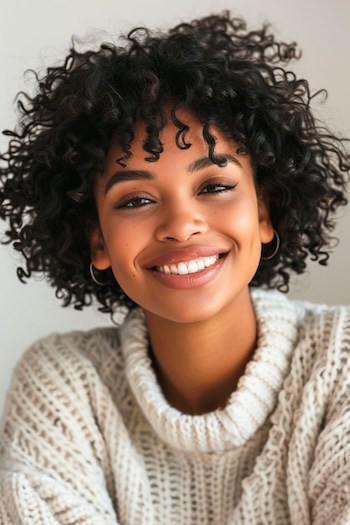 Short Layered Coils Short Curly Hairstyle.