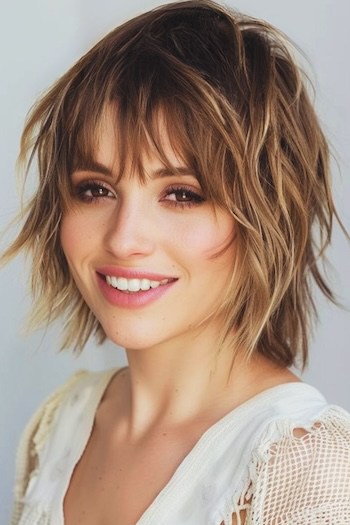 Short Shaggy Layers Haircut.