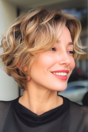 Short Wavy Layers Short Layered Haircut.