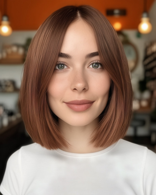 Sleek Chestnut Bob