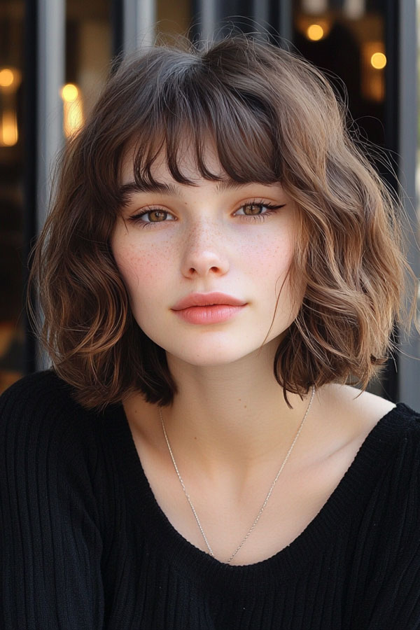 Soft Brown Sun-Kissed Bob, Deep Brown French Bob, French Bob Haircut, Parisian hairstyle, Parisian bob haircut