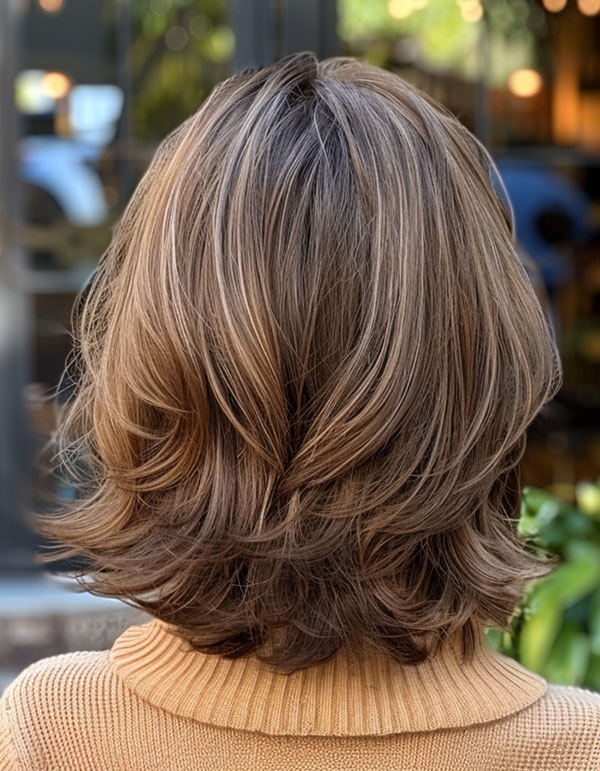 Sunlit Layers with Flipped Ends, medium-length hairstyle