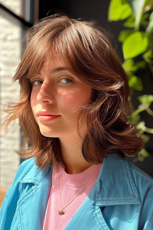 Sunlit Tousled Layers, medium-length hairstyle