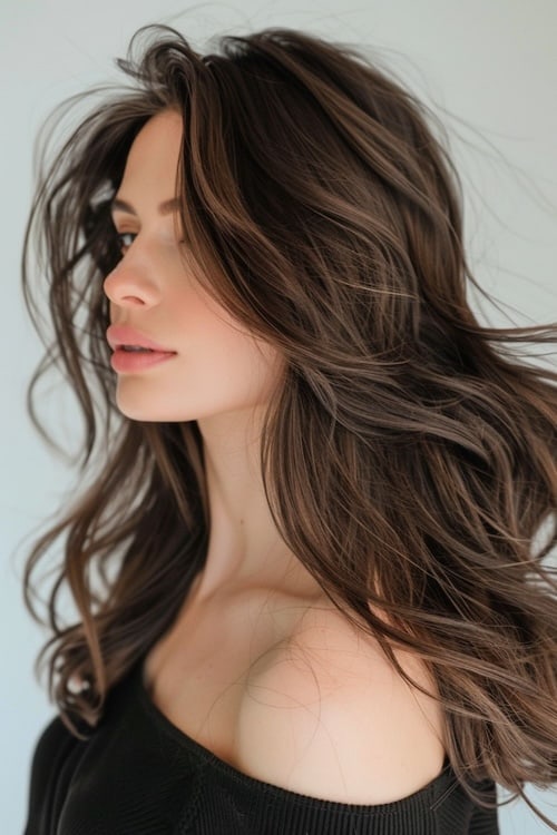 Textured dark brown waves.