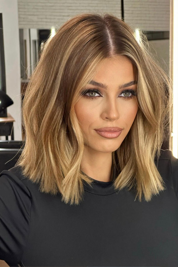 Textured Lob Haircut, Middle Long Bob